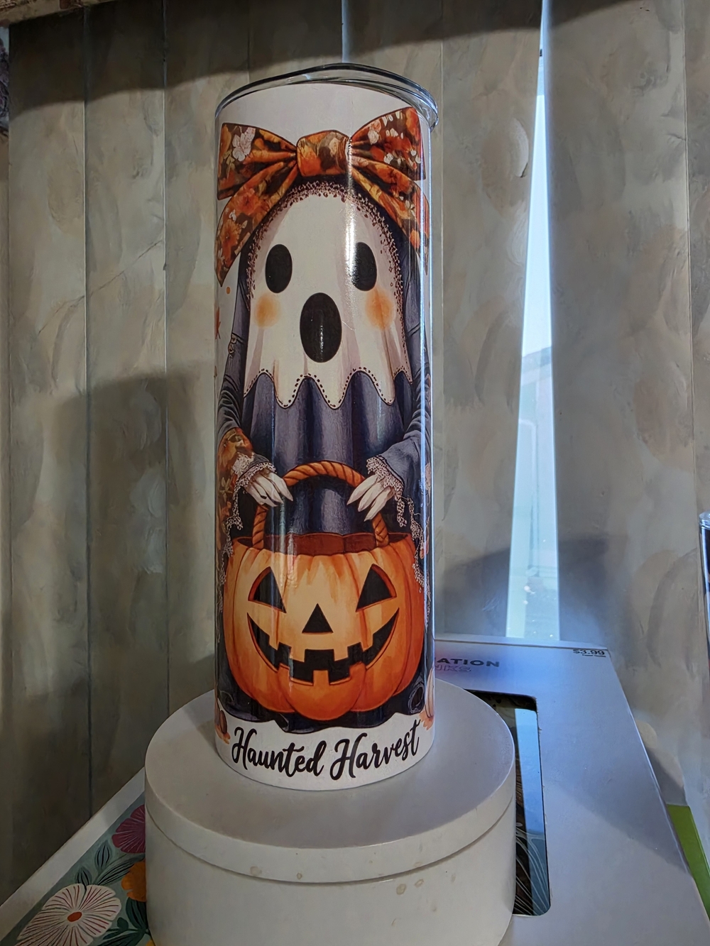 Halloween Ghost & Jack-O'-Lantern Orange Party Tumbler